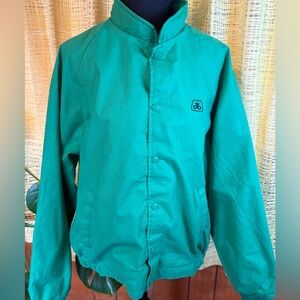 Vintage 80s Swingster Pioneer Seed Jacket Mens Green Large Made USA